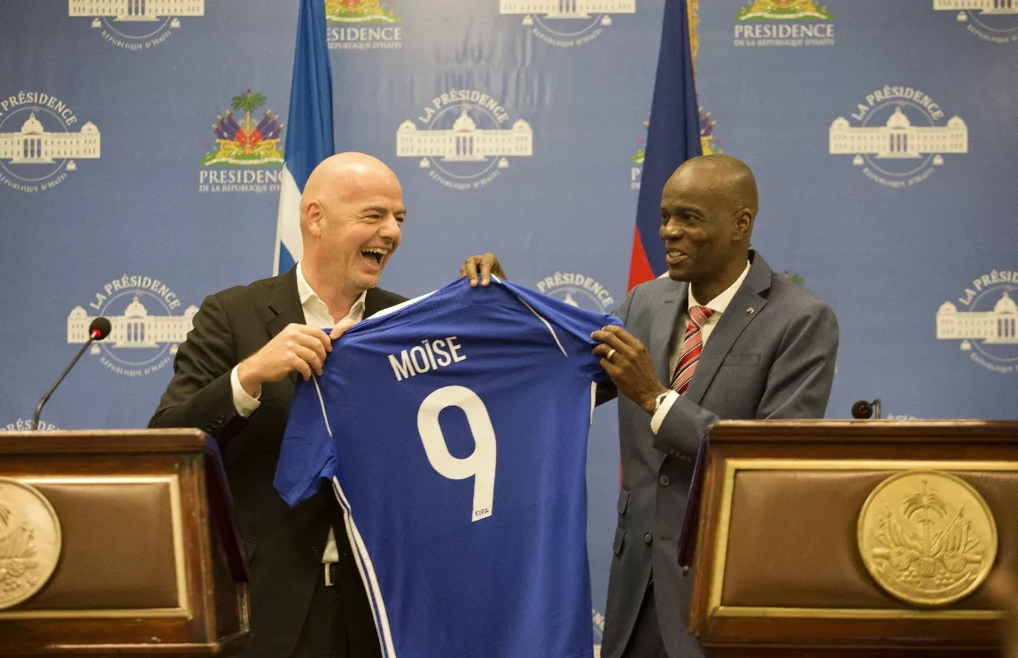 Gianni Infantino y Jovenel Moise reafirman compromisos para desarrollar el fútbol en Haití