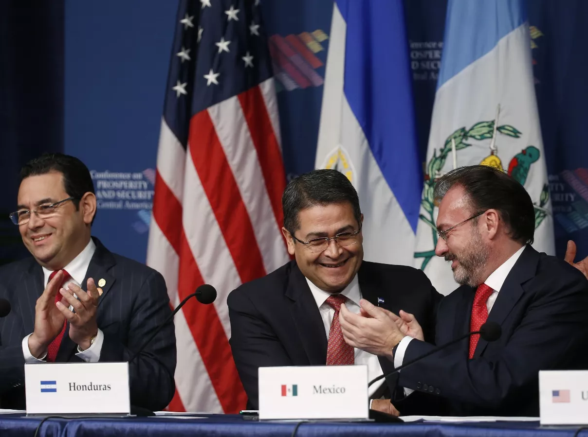 Luis Videgaray, Rex Tillerson, Juan Orlando Hernandez