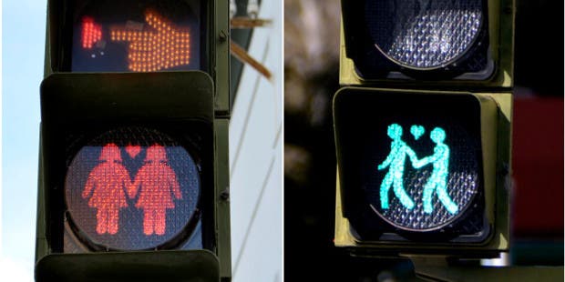 Madrid instala semáforos «gay» para promover equidad