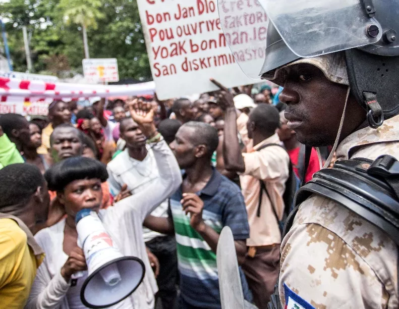 HAITI-LABOR-DEMONSTRATION-WAGE