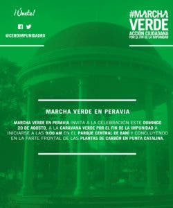 Marcha Verde reclamará el domingo la salida de Odebrecht del país frente a Punta Catalina