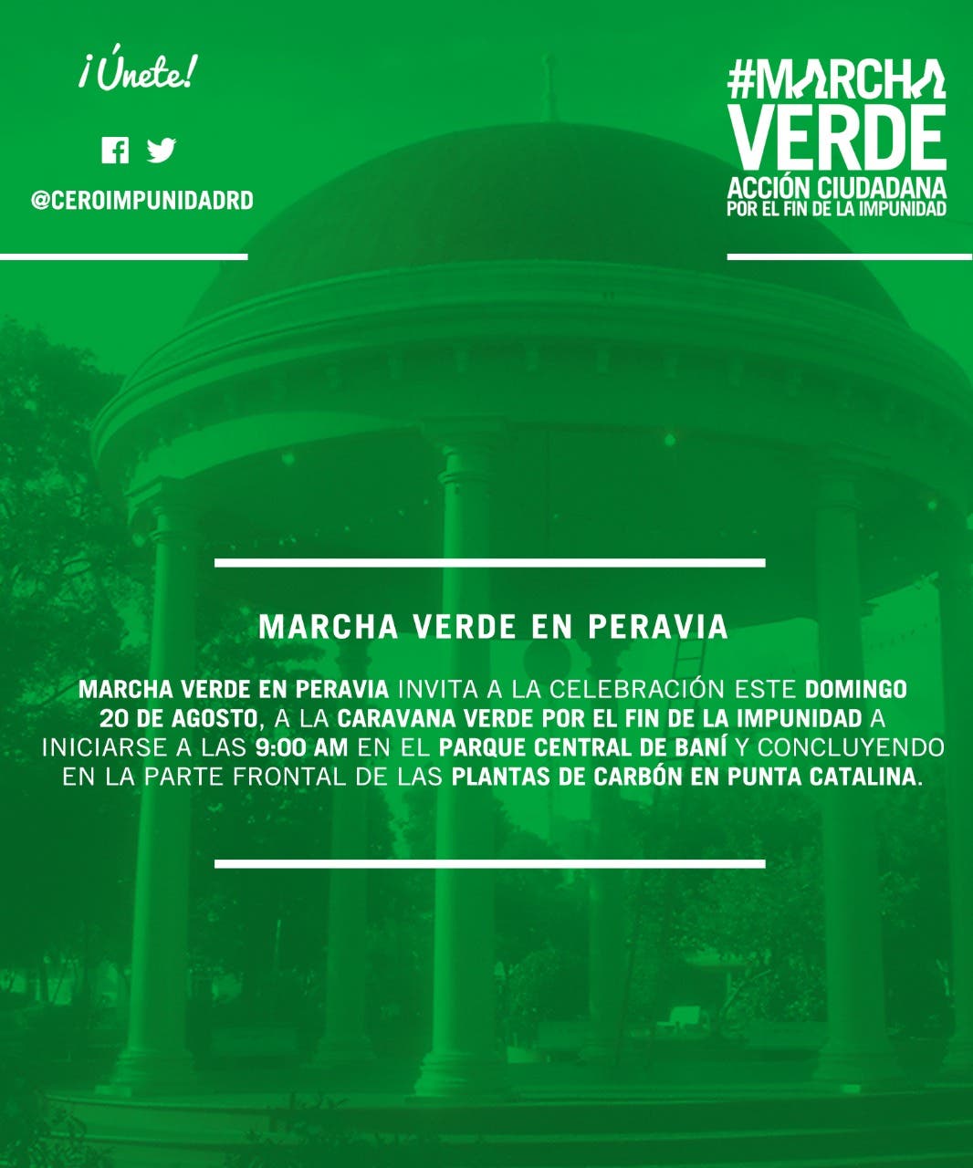 Marcha Verde reclamará el domingo la salida de Odebrecht del país frente a Punta Catalina
