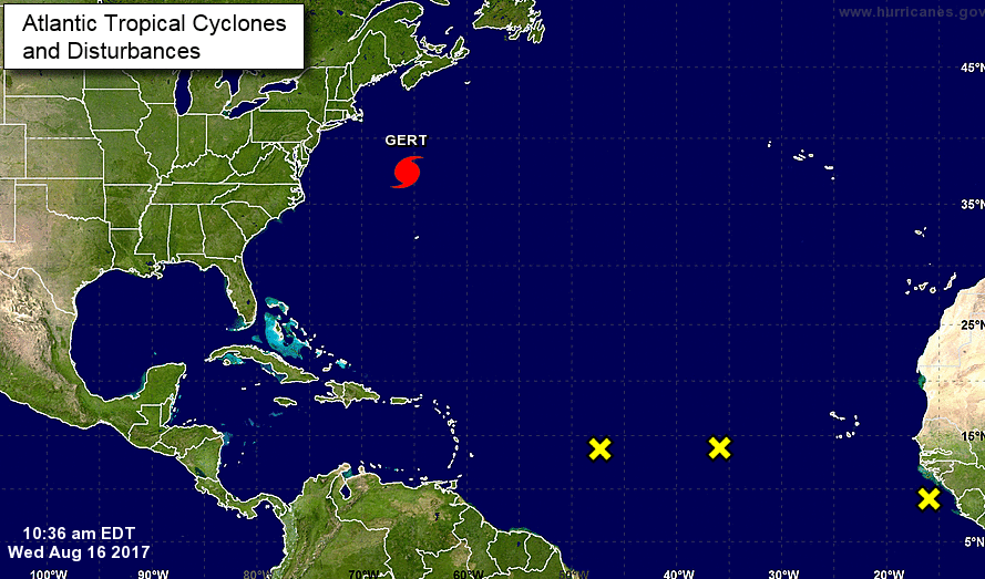 El huracán Gert se fortalece rumbo al norte del Atlántico