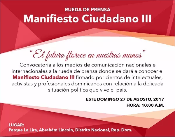 Lanzarán Manifiesto Ciudadano III: “El futuro florece en nuestras manos”