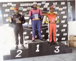 Piloto Michael Tejeda, ganador de la máxima categoría del Kartismo SeniorMax