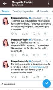 Margarita Cedeño aboga culpables muerte de Emely paguen por su crimen