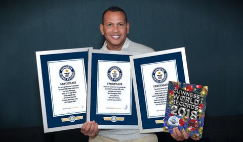 Libro Guinness reconoce récords Alex Rodríguez