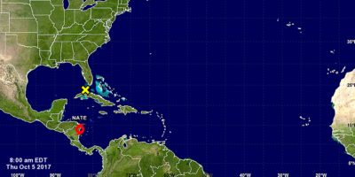 Se forma la tormenta Nate frente a las costas de Nicaragua