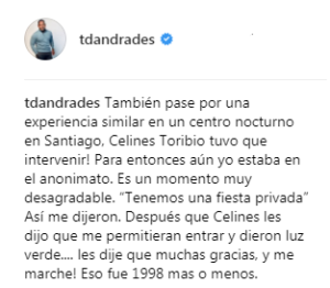 Tony Dandrades también denunció una situación discriminatoria similar que vivió hace 19 años.