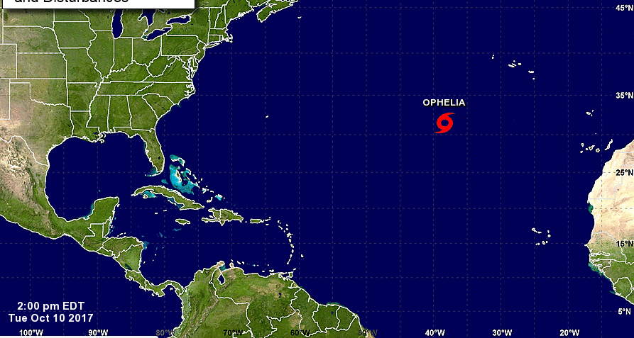 Ofelia será huracán el jueves lejos de zonas habitadas del Atlántico