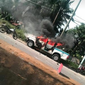 Incendian unidad de AMET en Las Américas tras muerte de una persona