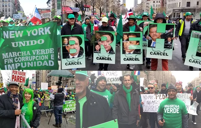 Marcha Verde en Nueva York demanda fin corrupción e impunidad en República Dominicana