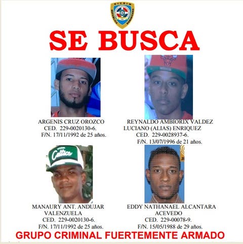 Policía identifica a cuatro hombres vinculados a muerte de dos oficiales en Los Alcarrizos