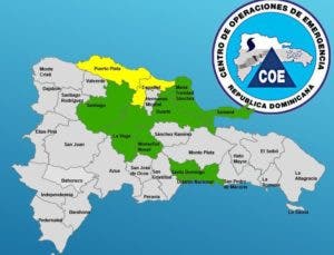 COE aumenta las provincias en alerta; hay dos en amarilla y siete en verde