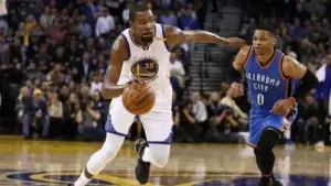 Durant y Warriors silencian a Westbrook y Thunder; ganan Celtics y Sixers