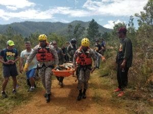 Fuerza Aérea dominicana rescata hombre en el Valle del Tetero en Jarabacoa