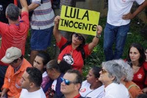 Seguidores de Lula durante una manifestación en Sao Paulo, Brasil.