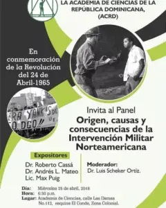 Academia de Ciencias realizará panel este miércoles 25 sobre la Guerra de Abril