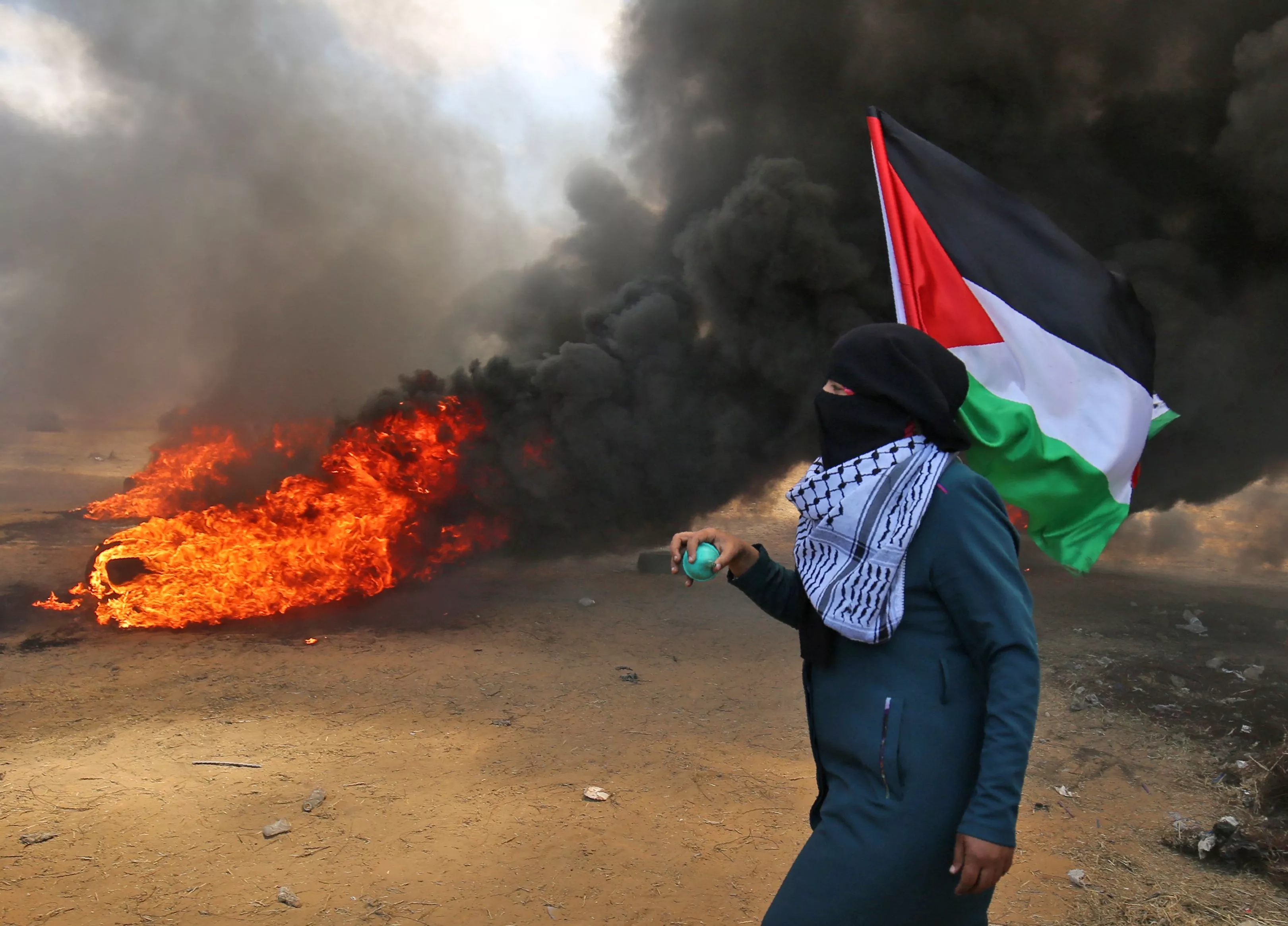7. La protesta, en medio de una huelga general en Gaza, era contra el traslado de la embajada de EEUU a Jerusalén.