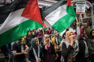 Manifestación en solidaridad con los palestinos.