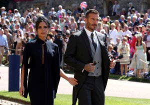 David y Victoria Beckham llegan a la boda del príncipe Enrique y Meghan Markle en la Capilla de San Jorge, en el Castillo de Windsor, el sábado 19 de mayo del 2018.  (Chris Radburn/pool photo via AP)