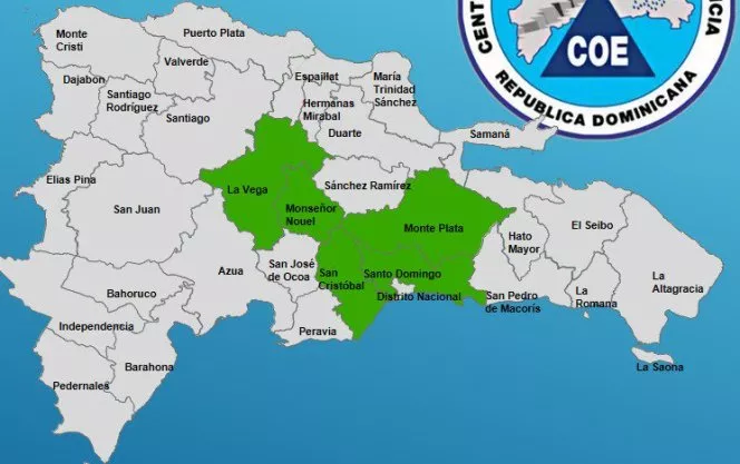 COE disminuye a cinco las provincias en alerta