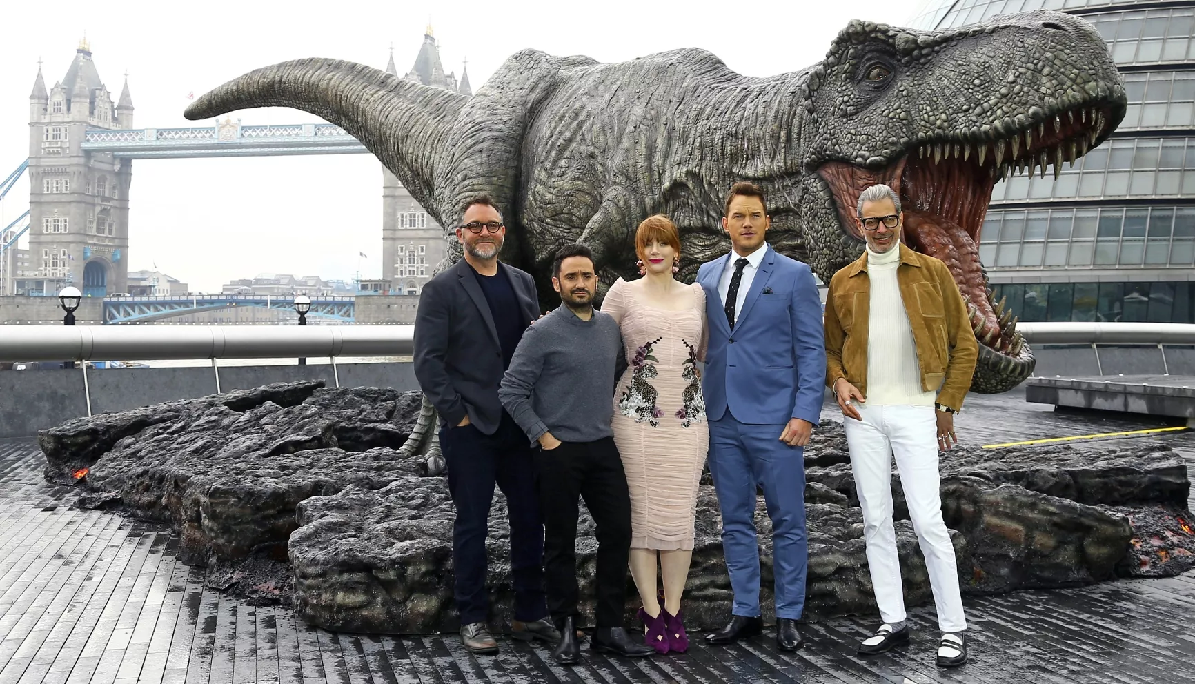 Colin Trevorrow, Chris Pratt, Bryce Dallas Howard, J.A. Bayona, Jeff Goldblum Colin Trevorrow, Chris Pratt, Bryce Dallas Howard, J.A. Bayona, Jeff Goldblum