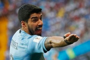 Luis Suárez celebra el triunfo de su equipo.