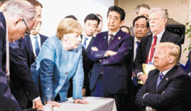 Merkel critica actitud de Trump en  G7