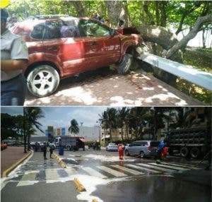 Derrame de gasoil en Malecón de Puerto Plata causa accidente de tránsito que deja dos personas heridas