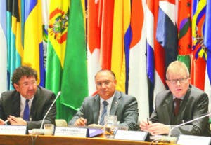 Omar Ramírez Tejada durante la reunión de expertos en Chile.