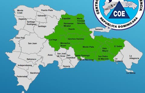 COE coloca 12 provincias en alerta verde por incidencia de vaguada y onda tropical