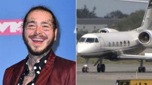 Avión que trasladaba rapero Post Malone aterriza de emergencia en Nueva York tras 5 horas