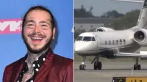 Avión que trasladaba rapero Post Malone aterriza de emergencia en Nueva York tras 5 horas