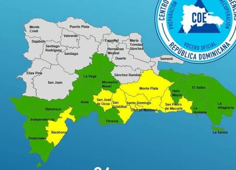 COE aumenta a 19 las provincias en alerta por Isaac
