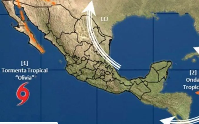 Se forma la tormenta tropical Olivia y favorece lluvias en el oeste de México