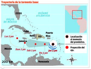 Isaac se degrada a depresión tropical, pero provocará aguaceros desde esta tarde