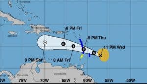 Kirk estará transitando el sábado como depresión tropical al sur del país