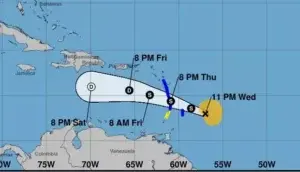 Kirk estará transitando el sábado como depresión tropical al sur del país