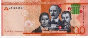 Banco Central emite nuevo billete de RD$100 con identidad visual institucional