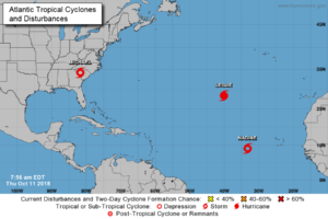 Huracán Michael avanza como tormenta por sureste de EE.UU, rumbo al Atlántico