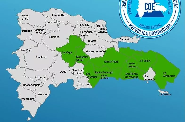 COE declara 9 provincias en alerta verde ante incidencia de vaguada sobre el país