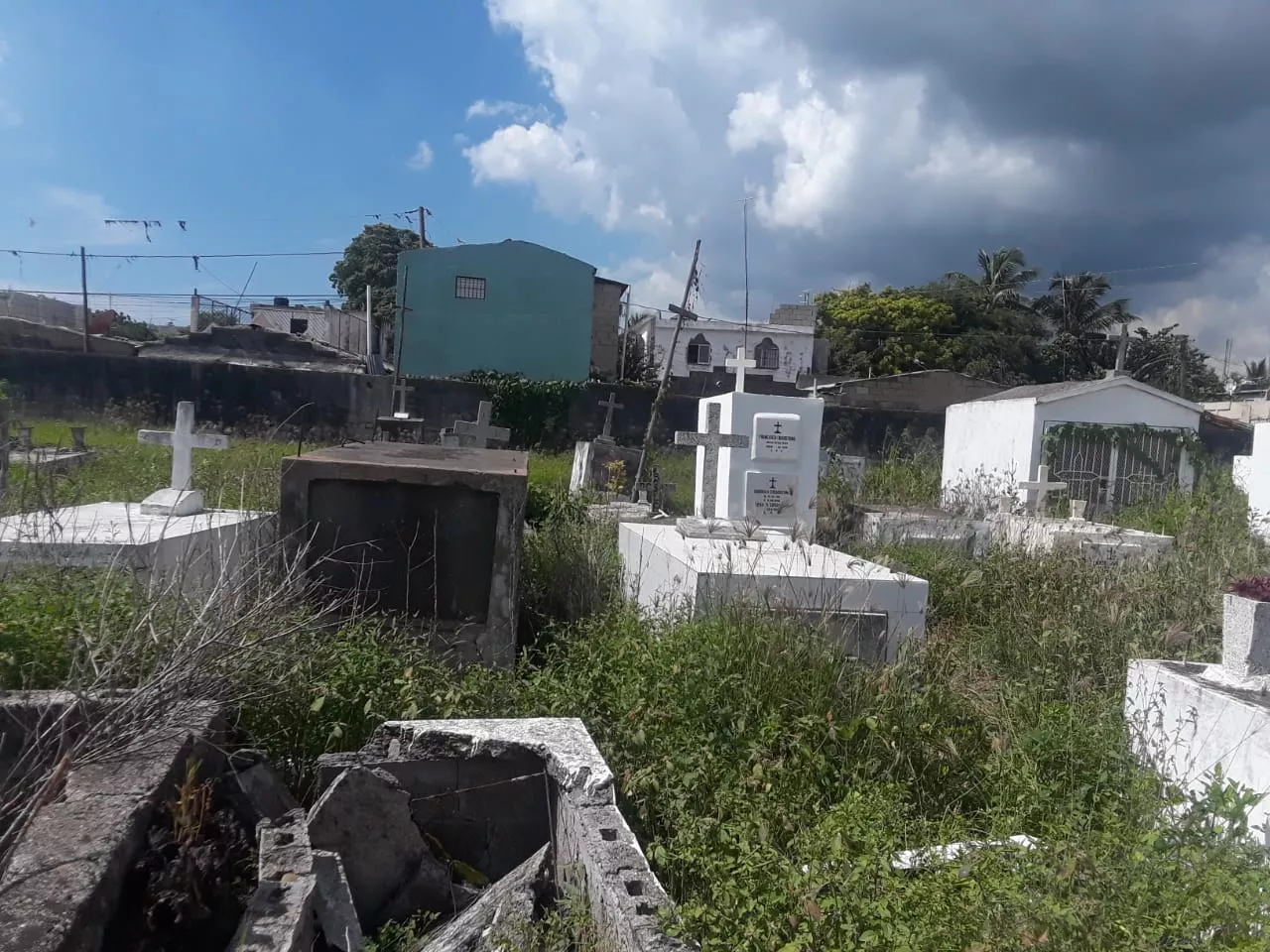 Cementerio de San Pedro de Macorís, entre malezas y tumbas destruidas