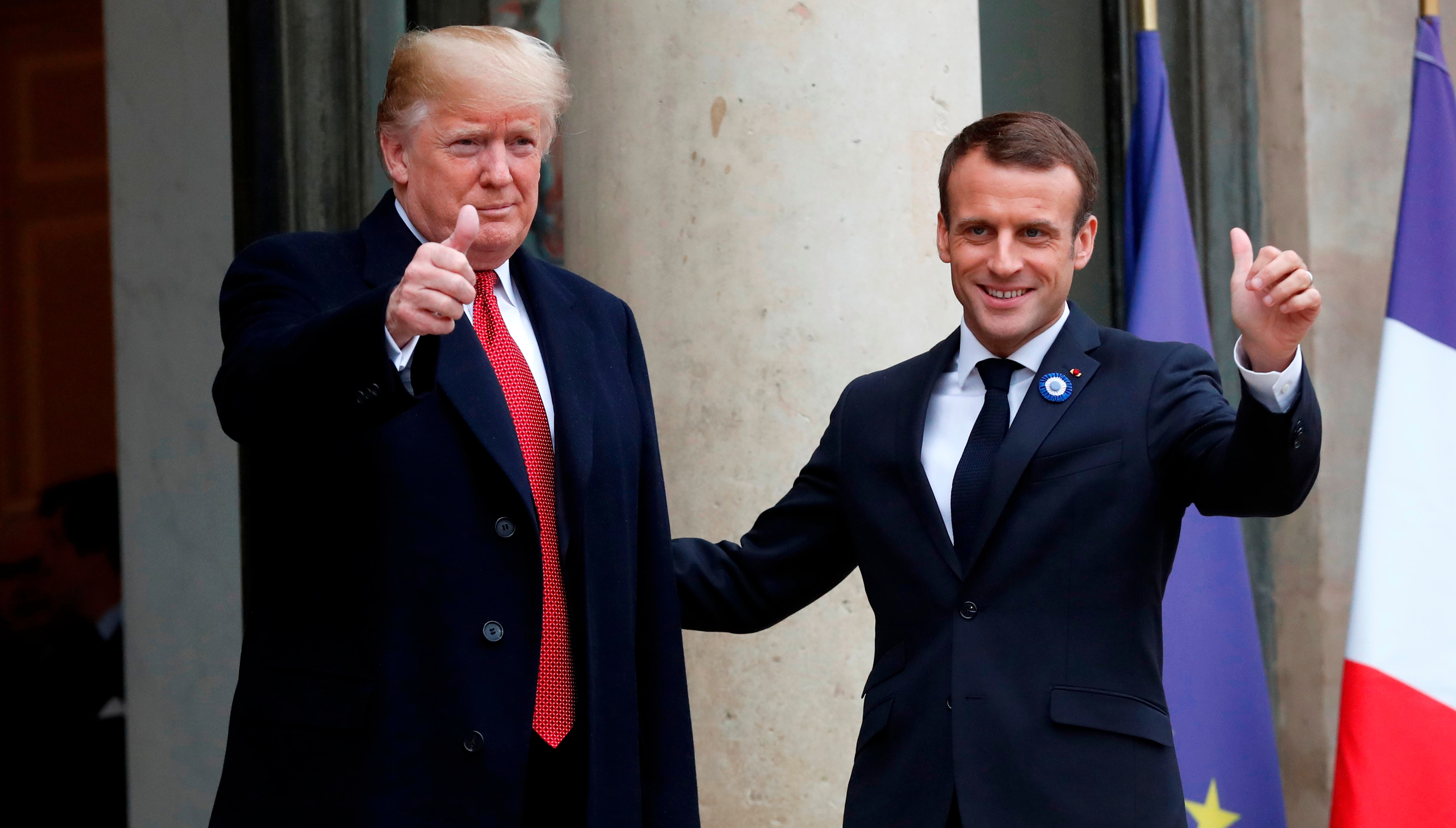 Trump y Macron buscan rebajar tensiones en centenario del Armisticio
