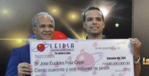 La Lotería Leidsa entrega 146 millones a nuevo ganador de la Loto José Euclides Féliz Cepín