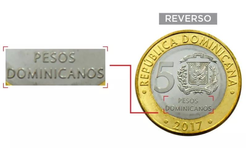 Moneda de cinco llevará “pesos dominicanos”