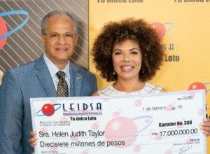 Helen Judith Taylor es la nueva ganadora de Leidsa