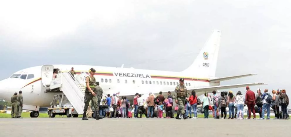 Dos aviones trasladan a más de 170 venezolanos a su país desde Ecuador