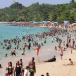 Las playas de Puerto Plata repletas de bañistas.