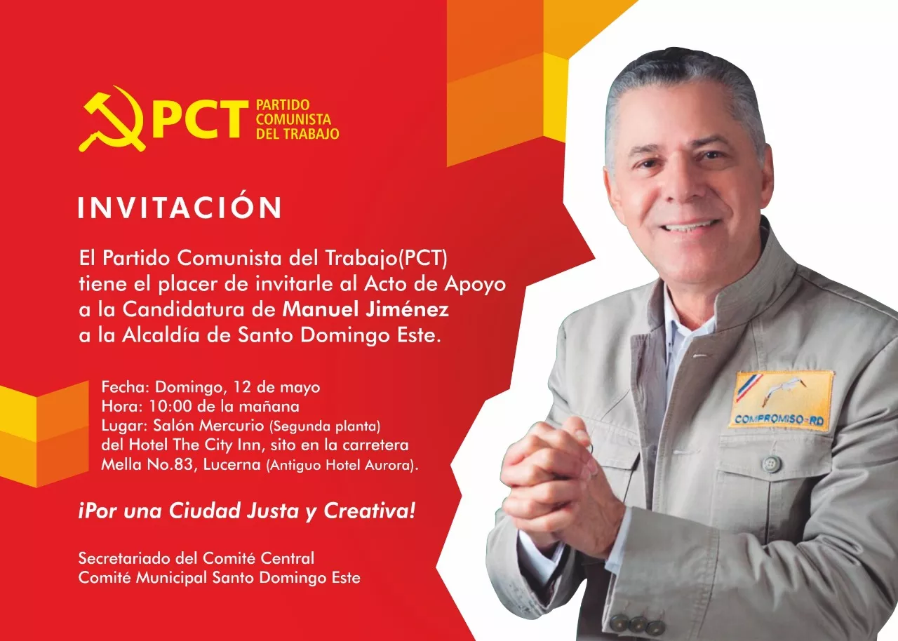 PCT apoya a Manuel Jiménez a la Alcaldía de Santo Domingo Este